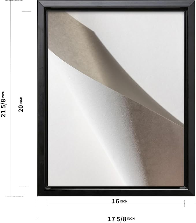 Monem Art Minimalist Folded Paper Abstract Print - Scandinavian Neutral Texture Art Poster - Wall Decor for Living Room, Bedroom or Office - 16x20 Black Framed CANVAS Wall Art by Mareike Bohmer