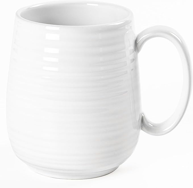 Large Coffee Mugs, Extra Large Ceramic Coffee Mug, 23 oz Handmade Pottery Mug, Big Tea Cups with Handle for Office and Home, Dishwasher and Microwave Safe (White)
