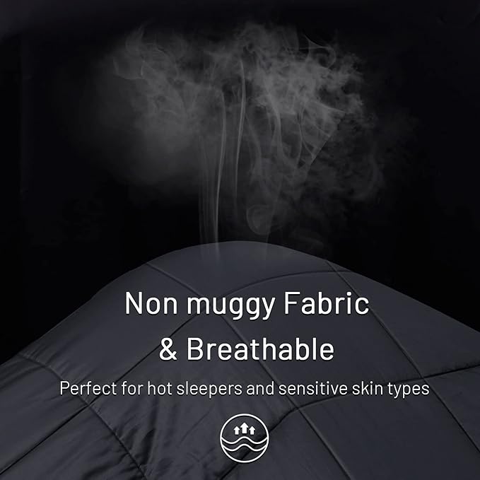 NEXHOME PRO Viscose from Bamboo Cooling Comforter, King Lightweight Down Alternative Organic Natural Duvet Insert,Summer Bedding Blanket Cool for Hot Sleepers,8 Corner Tabs Dark Grey 106x90