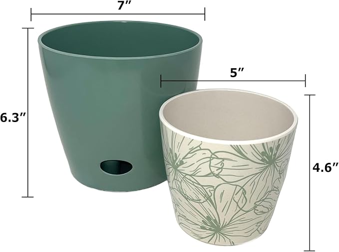7" & 5" Self-Watering Plant Pot Set