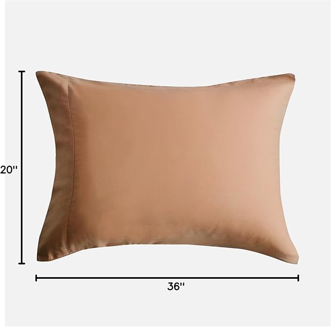 DOZ Pillowcase Set, 100% Viscose derived from Bamboo, Organically Grown, Buttery Soft, Silky, Breathable, Cooling, Oeko-TEX, High GSM, 2-Pack, Envelope Closure (King, Clay)