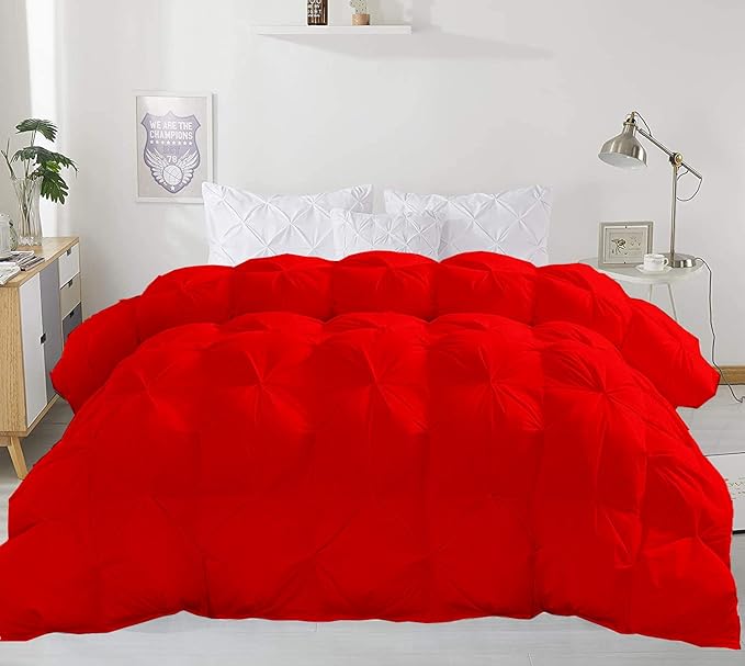 Hypoallergenic 1000-TC Pinch Pleated Down Alternative Comforter California King Size 102 x 96 Inches 1pc Comforter & 2 pcs Pillow Covers, 700 GSM & All Side Corner Tabs 100% Egyptian Cotton
