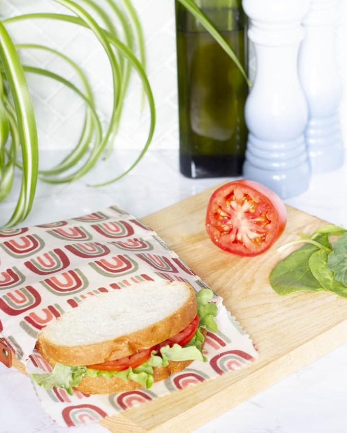 Ecologie Reusable Beeswax Sandwich Bag Prisma Reusable Food Storage Bags, 6.5 x L6.5, Set of 2