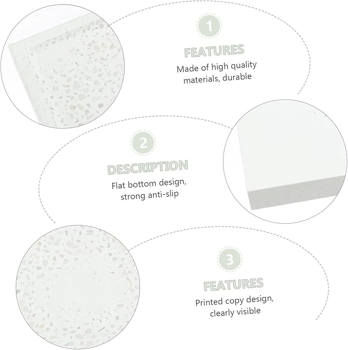 KALLORY Green Diatomite Soap Dish Container Made of Clay and Pebbles with Flat Bottom, Absorbent and Odor-reducing Bathroom Soap Holder, Stylish and Practical for Home or Travel Use