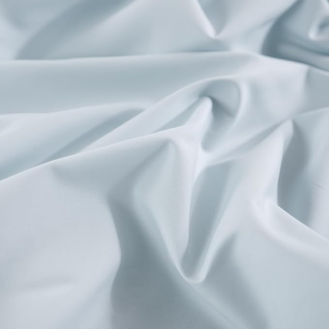 NEXHOME PRO Duvet Cover Set Twin Size Linen Look Textured Organic Natural 100% Washed Cotton Duvet Cover 2 Pieces Bedding Set with Zipper Closure, Breathable, Soft, Light Baby Blue (No Comforter)