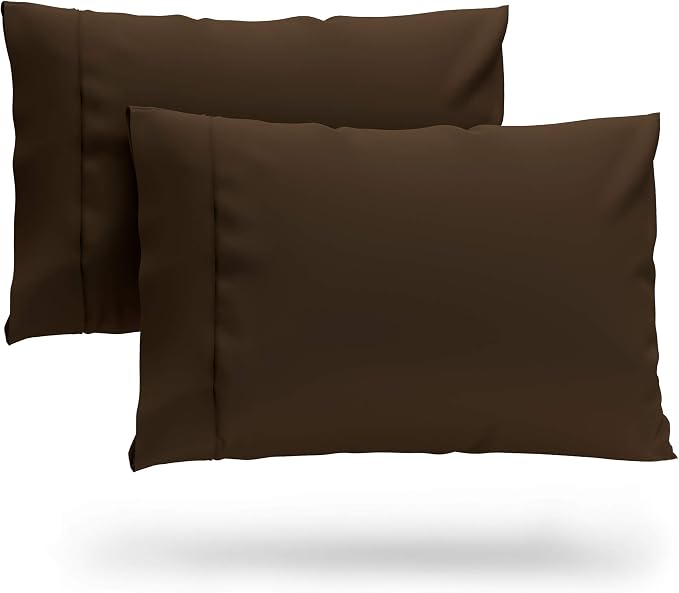 Cosy House Collection Premium Rayon Derived from Bamboo Pillowcases | Ultra Soft, Cooling & Breathable Bedding - Set of 2 (Standard/Queen, Chocolate)