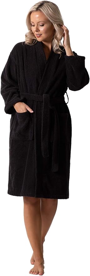 Luxurious Turkish Terry Kimono Collar Super-Soft Terry Absorbent Bathrobes for Women