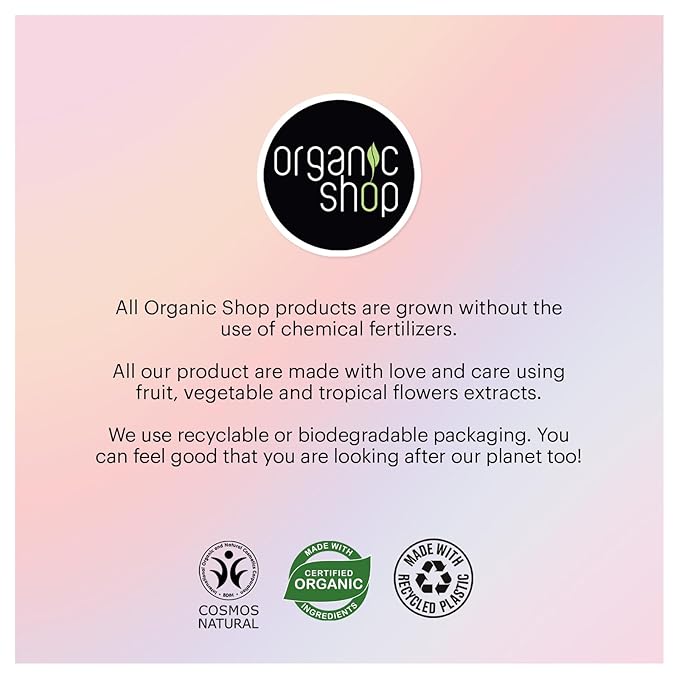 Organic Shop Micellar Water with Hyaluronic Acid & Vitamin C, Pure No-Rinse, Natural Hydrating Facial Cleanser - Organic Makeup Remover, For All Skin Types, Vegan, Cruelty Free. 300 ml