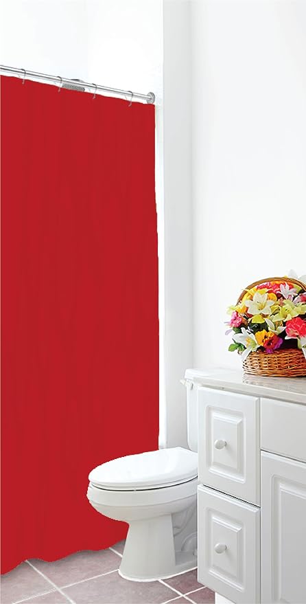 Home Expressions 6 Gauge PEVA Liner Magnetic Shower Curtain Liner 70"x72" (Red)