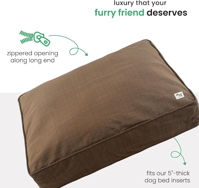 Molly Mutt Woodstock Dog Bed Duvet Cover, GOTS-Certified 100% Organic Cotton Canvas Cover for Dog, Puppy, or Cat Bed, Durable, Washable, and Free of Harmful Chemicals, Small, 22"x27"x5"