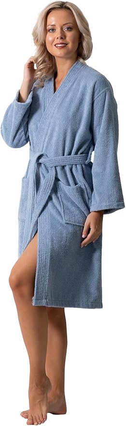Luxurious Turkish Terry Kimono Collar Super-Soft Terry Absorbent Bathrobes for Women