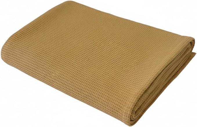 Waffle Bath Towel, 30.5x58 INCHES, 100% Natural Organic Cotton, GOTS Certified Super ABSORBANT & Quick Dry, NO SOFTENERS, Environment Friendly (Apple Cinnamon)