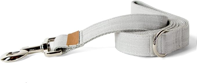 Sam and Maui Linen Blend Dog Leash with D-Ring, 4.5 FT Walking Lead for Large Dog, Light Grey L