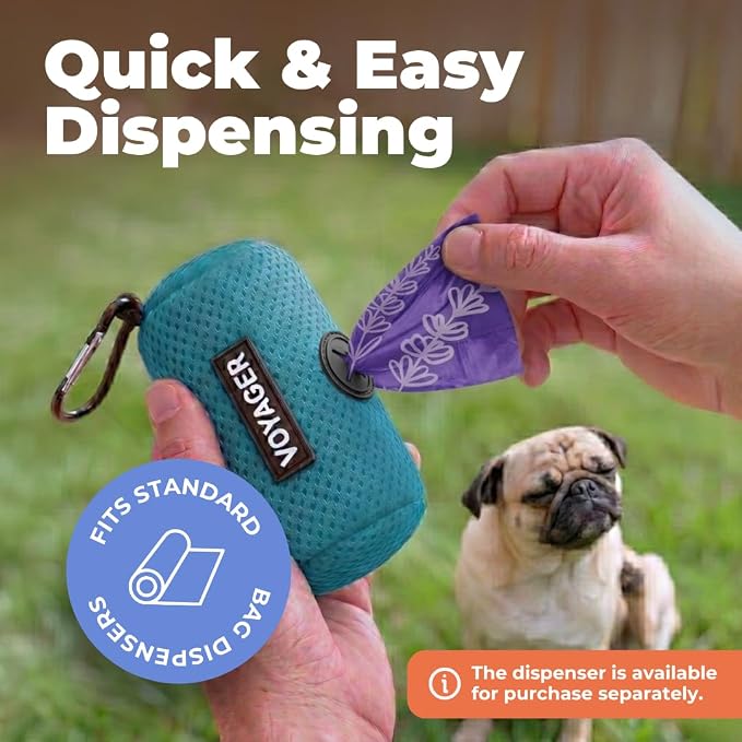 Best Pet Supplies Dog Poop Bags for Waste Refuse Cleanup, Doggy Roll Replacements for Outdoor Puppy Walking and Travel, Leak Proof and Tear Resistant, Thick Plastic - Purple (Scented), 150 Bags