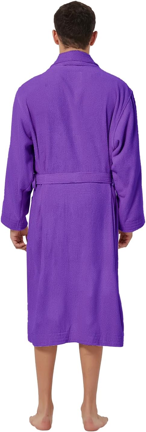 ZABER Bathrobe Mens,Pure Cotton Robe for Men,Thick Terry Cloth Bathrobe,Luxury Long Combed Men's Cotton Robe