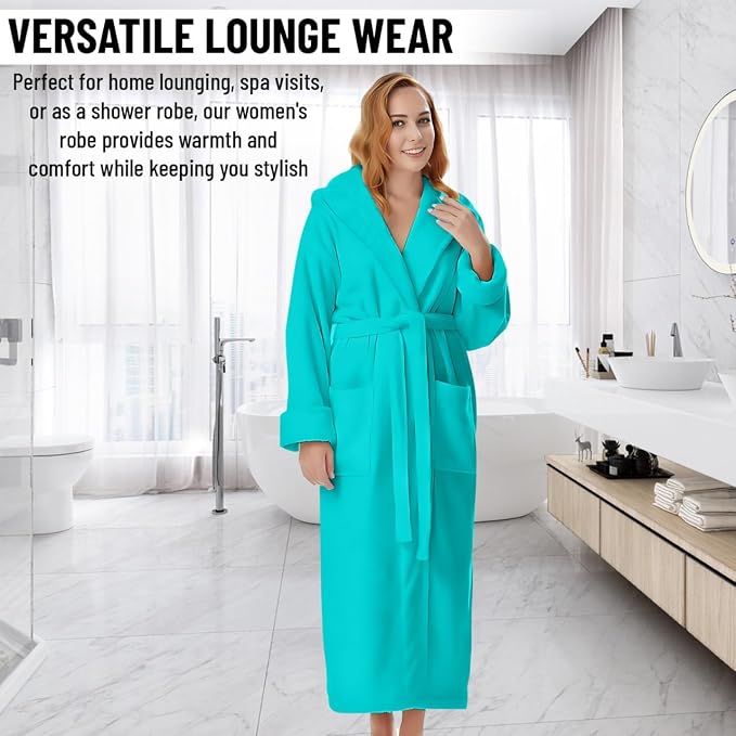 KAHAF COLLECTION Cotton Terry Robes for Women and Men, Terry Shawl Collar Bathrobe, ONE SIZE - UNISEX Men & Women Spa Robe