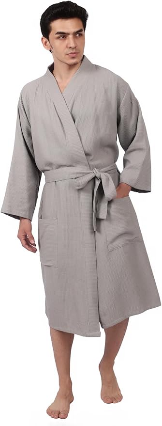 Women's Waffle Bathrobe – 100% Cotton, Lightweight & Absorbent, Spa Robe, Hotel & Lounge Robe