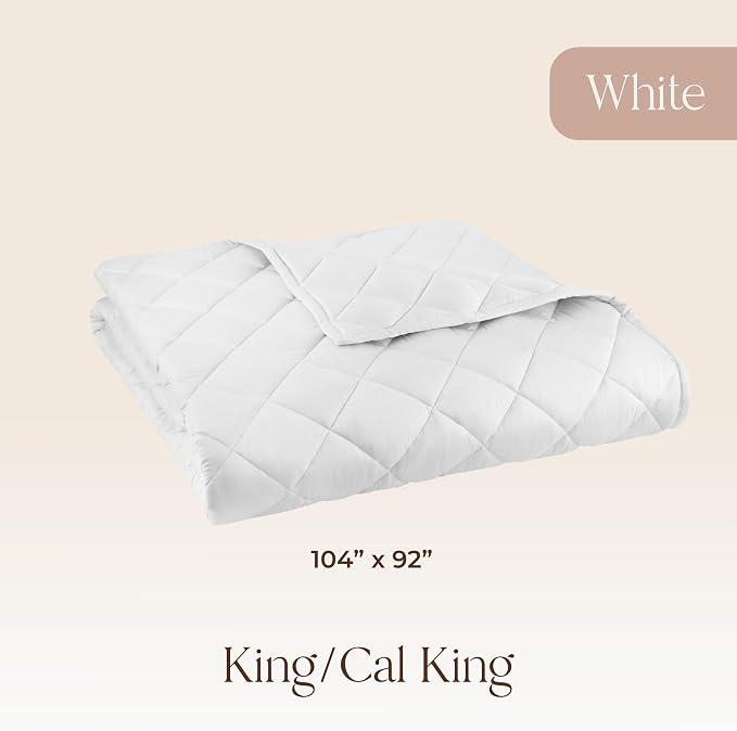 100% Organic Cotton Comforter - Duvet Insert for Summer & All Seasons with Non Clumping Diamond Stitching - Premium Soft & Breathable Quilt - GOTS & Fairtrade Certified (King/Cal King)