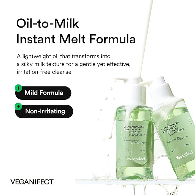 Hydrating Light Cleansing Oil for Sensitive Skin, Waterproof Makeup Remover & Blackhead Cleaner with Rice Bran Oil, Turmeric, and Centella Asiatica, Korean Skin care (205ml/6.93 fl oz)