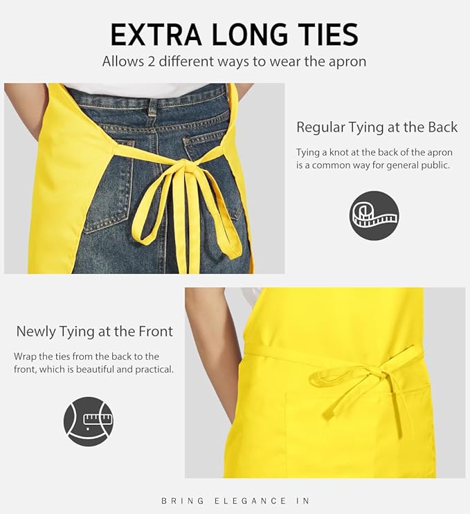 Syntus Apron for Men Women, Adjustable Cooking Kitchen Chef Aprons with 2 Pockets