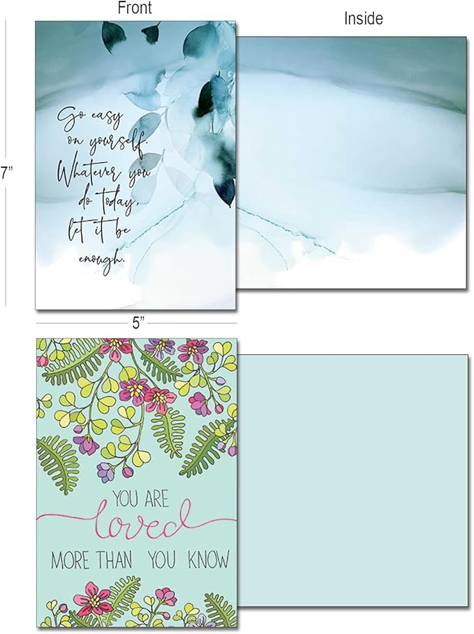 Leanin' Tree, Words of Hope and Healing, Greeting Cards Assortment Box, Get Well Cards, Thinking of You Cards, Blank Cards (20 Cards, 22 Envelopes)