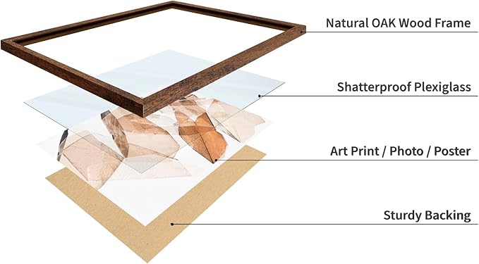 Monem Art Earthy Origami Paper Photography Print - Neutral Abstract Shapes Art Poster - Wall Decor for Living Room, Bedroom or Office - 8x10 Brown Framed Wall Art by Renee Stramel