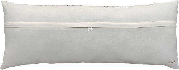 Trade Star 100% Cotton Throw Pillow Cover Authentic Mudcloth Cushion Cover Highly Durable Cushion Cover Large Body Indian Modern Living Room Decor for Bed (Ivory ALMA 14X36 INCHES)