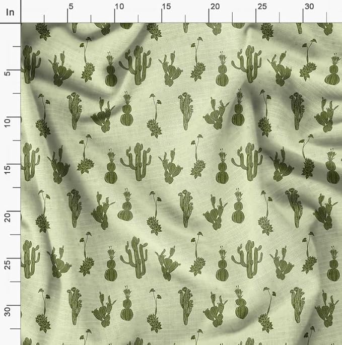 Soimoi Heavyweight Cotton Canvas Fabric Material- 56 Inch Wide, Green- Floral Print, Ideal for Making Durable Tote Bags, Backpacks, Jackets, Upholstery, Cushions, Outdoor Furniture Covers, 1 Yard
