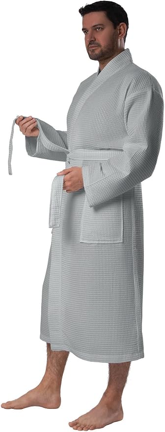 BAGNO MILANO Mens Robes, Waffle Robes For Men, Turkish Cotton Mens Bathrobes