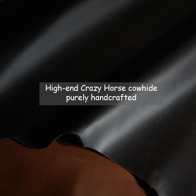 Desk Pad-Premium Full Grain Genuine Leather-Handmade with Cowhide Crazy Horse Leather-31.5x15.8in (Vintage Black)