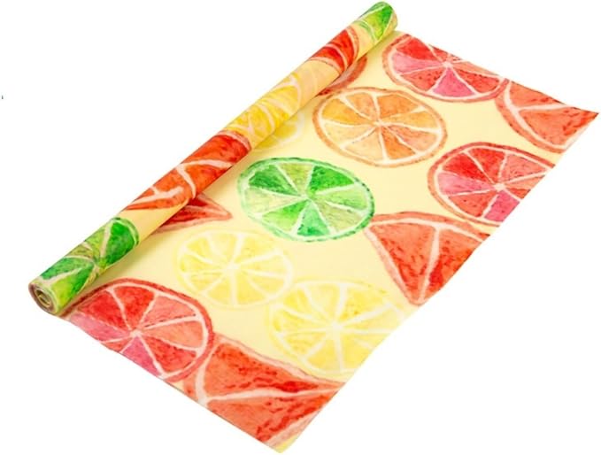 Beeswax food preservation cloth can be reused, cut, organic cotton, environmentally friendly, zero waste plastic preservation film substitute, 30x100cm roll (fruit/flower pattern)