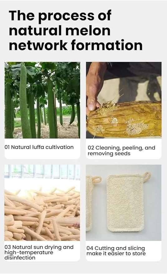 4 Pack Natural Loofah Sponges: Biodegradable & Eco-Friendly for Kitchen Dishes