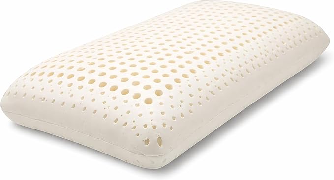 ORGANIC TEXTILES Dunlop Medium Firm Latex Bed Pillow with Organic Cotton Cover - GOTS and GOLS Certified (Standard) - Pack of 1