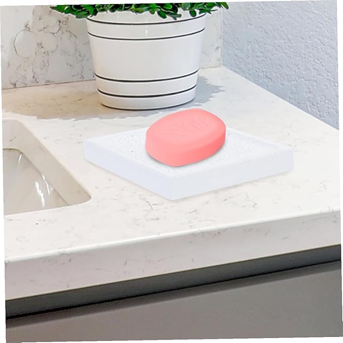 Unomor Water Absorbent Diatomite Soap Dish Holder Quick Drying Soap Tray for Bathroom Kitchen Natural Earth Modern Design -Skid Easy to Clean