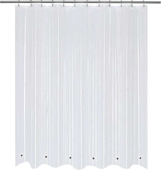 Mrs Awesome 72x68 Shorter Shower Curtain Liner with 6 Magnets Clear PEVA Waterproof Plastic Shower Curtain 72 x 68 inches, Clear
