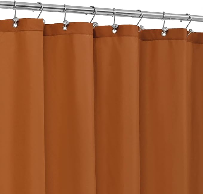 ALYVIA SPRING Extra Long Fabric Shower Curtain Liner Waterproof - 72" x 84", Soft & Lightweight XL Shower Curtain with 3 Magnets, Machine Washable - 72x84, Burnt Orange