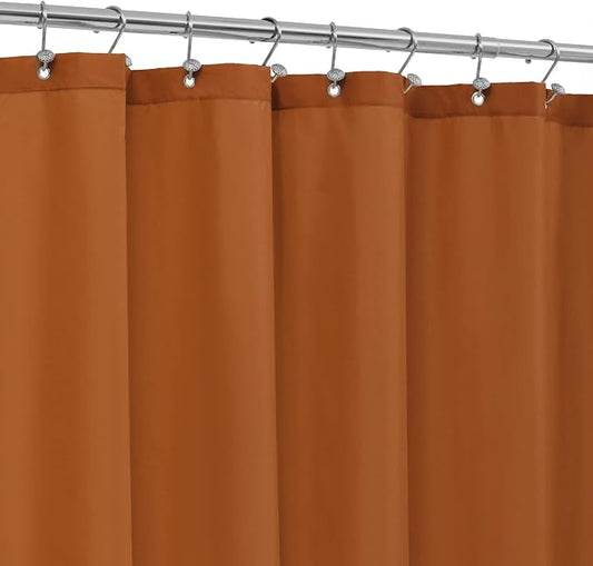 ALYVIA SPRING Stall Fabric Shower Curtain Liner Waterproof - Soft & Lightweight Small Shower Curtain with Magnets for Narrow Stall Size, Machine Washable - 36x72, Burnt Orange