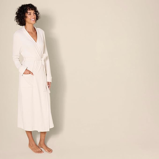 Amazon Essentials Women's Lightweight Waffle Full-Length Bath Robe with Pockets (Available in Plus Size)