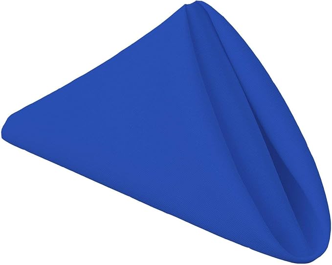Gee Di Moda Cloth Napkins - 17 x 17 Inch Royal Blue Dinner Napkins - Set of 12 Soft & Absorbent Washable Fabric Cloth Table Napkins with Hemmed Edges for Hotel Restaurant, Holiday Parties & Wedding