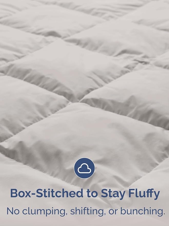 King Size, Light Gray Alternative Down Comforter - Warm, Lightweight & Breathable Hotel Quality Bedding for Men, Women, Kids and Teens - All Season Oversized Cooling Microfiber Duvet Insert Comforter