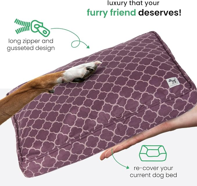 Molly Mutt Medium to Large Dog Bed Cover - Royals Print - Measures 27”X36”X5’’ - 100% Cotton - Durable - Breathable - Sustainable - Machine Washable Dog Bed Cover