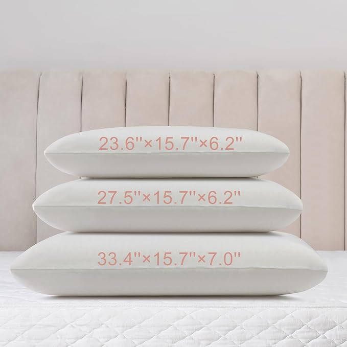 Natural Talalay Latex Pillow, Bed Pillow for Neck Pain Relief, Breathable Cooling Pillow with 100% Cotton Cover, Oeko-TEX Certified Support for Side, Back Sleepers (1, Standard (High Loft))