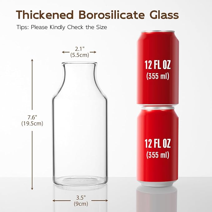 Clear Glass Vase, Small Glass Flower Vase, 7.6 inch Mini Vase for Home, Wedding, Living Room, Dining Table