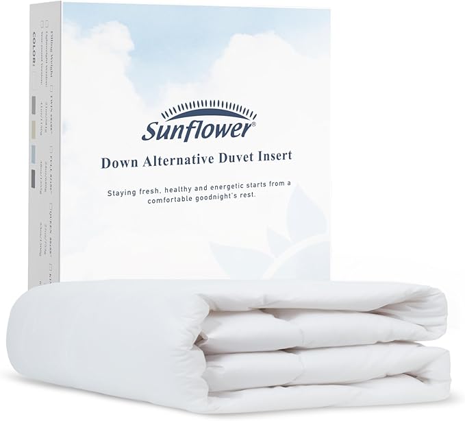 sunflower Down Alternative Oversized King Size Lightweight 100% Cotton Shell Bedding Comforter Blanket for Hot Sleepers 98"x116" with Corner Tabs Soft Breathable Machine Washable