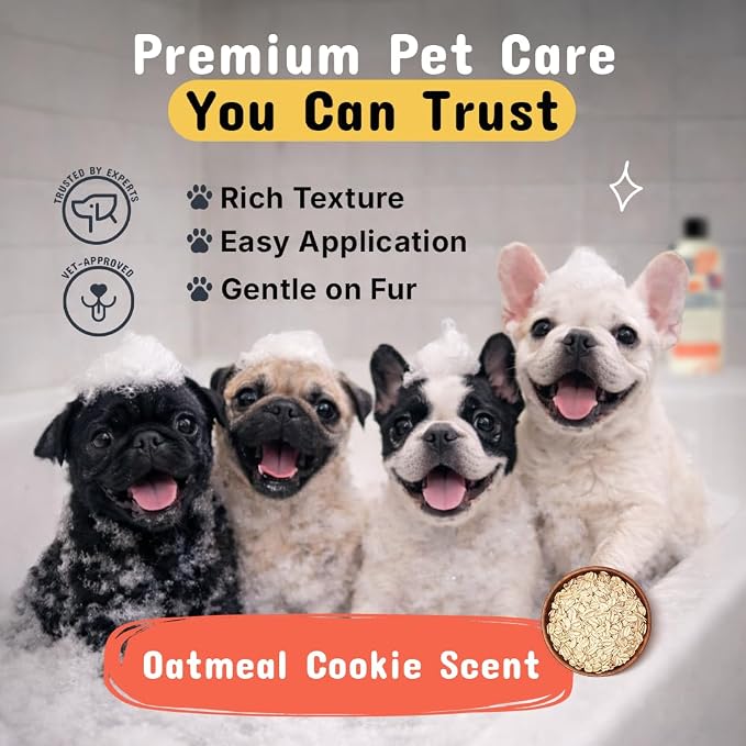 Pets are Kids Premium Oatmeal Shampoo for Dogs, 17 oz – Natural Itch Relief, Dry Skin Soother, Hydrated & Shiny Coat – Gentle Formula with Aloe, Coconut & Baking Soda – Natural & Hypoallergenic