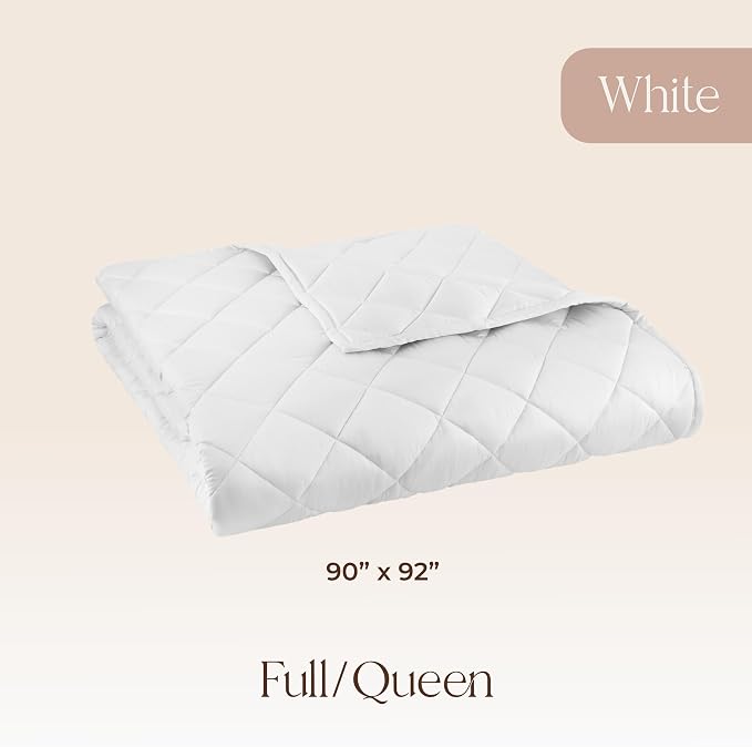 100% Organic Cotton Comforter - Duvet Insert for Summer & All Seasons with Non Clumping Diamond Stitching - Premium Soft & Breathable Quilt - GOTS & Fairtrade Certified (Queen/Full)
