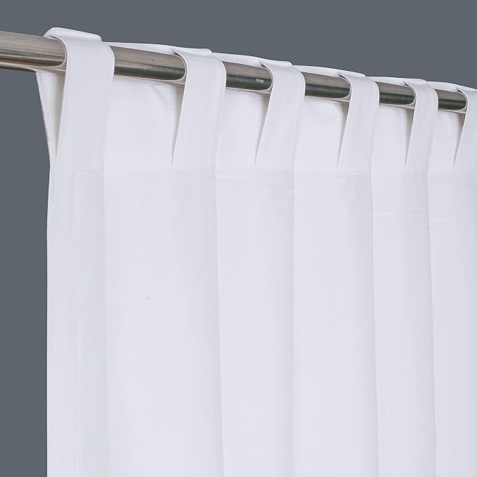 Bedding Craft White Cotton Curtains with Texo Lining – Double Layer Drapes, 108" Long x 50" Wide, Light-Filtering Curtains & Drapes for Living Room or Bedroom
