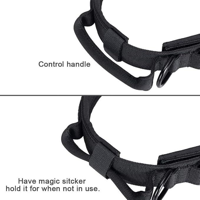 Tactical Dog Collar and Leash Set Adjustable Military Nylon Dog Collar with Control Handle and Heavy Duty Metal Buckle for Large Dogs（Black XXL
