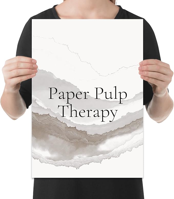 Papermaking Hobbyist Poster Print - Paper Pulp Therapy Art - 13x19 - Earthy Minimalist Style