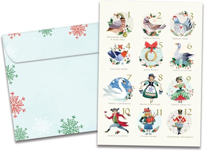 Tree-Free Greetings - Season's Greeting Cards - Artful Designs - 12 Cards + Matching Envelopes - Made in USA - 100% Recycled Paper - 5 x 7-12 Days (VP80732)